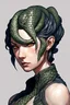 Placeholder: detailed persona, female snake head instead of hair