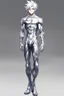 Placeholder: silver skinned anime man full body