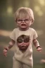 Placeholder: Dahmer toddler, full body, angry, bokeh, hyper realistic