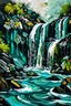 Placeholder: abstract waterfall