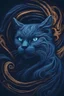 Placeholder: Mysterious simple chaotic chalk art, close up mythological pagan dynamic of dark cat biker, gneiss and blues style, swirling swirls, flat photography, illustration, poster, cinematic