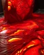 Placeholder: A red molten lava flows in underground designed in Mehndi design