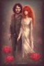 Placeholder: Jim Morrison and Pamela Courson ,music, ignoreNSFW, watermark, bohemian style , blurry,beautiful,elegant,roses, fantasy by ann dittman