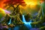 Placeholder: island waterfall bubble spring dragonfly sunset rainbow old tree