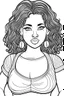 Placeholder: black curvy woman eyes front camera coloring page