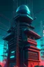 Placeholder: cyberpunk retro futuristic radio communication tower