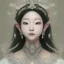 Placeholder: smooth hyper realistic, beautiful smiled Japanese goddess in crown, pale colors, dark cosmos background, cat еye, extremely sharp detail, finely tuned detail, ultra high definition, 8 k, unreal engine 5, ultra sharp focus, accurate sword wings, positive smile, lot of details, fit within portrait, Ambiance winter, perfect composition, perfect hair, perfect hands, finger up gestures