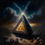 Placeholder: An oil painting of a dark universe masonic potato