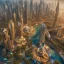 Placeholder: city of Dubai carved out of vibrant gems and gnarled trees and jewels, volumetric lighting, unreal engine, 8k resolution, high-quality, fine-detail, intricate, digital art, detailed matte, 3D octane render