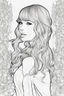 Placeholder: coloring pages of taylor swift for adults, Designs Black and white, No Shading