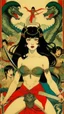 Placeholder: Betty Page art from japanese style 1900 movie. psicodelia.