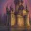 Placeholder: Portrait of a huge and wide castle near a river, oil painting, symmetrical, architecture, medieval, fantasy, superrealistic, dark colors, HD, 4K