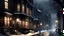 Placeholder: cozy victorian dark street snow