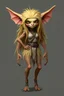 Placeholder: low poly gremlin woman with long fur all over her entire body