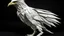 Placeholder: A white wind elemental falcon designed in Japanese origami painted by Utagawa Hiroshige
