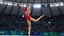 Placeholder: Please provide a detailed Photo of a female gymnast performing her routine on the floor exercise at the Olympic Games. Include specific elements of her performance, such as her choreography, the difficulty of her moves, her artistry, and how she engages the audience. Additionally, describe the atmosphere of the event, the reactions of the crowd, and any notable aspects of her presentation. The output should be structured in a way that captures the excitement and technical skill of the performanc