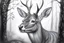 Placeholder: Deer gracefully roam the forest wearing their antlers like crowns of nobility. It’s a mesmerizing experience to spot a deer. - Pencil drawing.