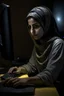 Placeholder: dansih iran woman working with computer