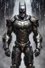 Placeholder: Fullbody photography front view of a Batman mech in transformative style, his metallic skin gleaming with intricate textures and intricate details, captured in an ultra-realistic style that blurs the lines between reality and imagination, cosmic background