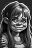 Placeholder: sweet troll girl drawing greyscale