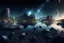 Placeholder: asteroids belt, epic, cosmos, persons, big epic lake, planet, vegetation, hd