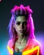 Placeholder: portrait, Shakira, blonde artist, angry, Realistic image, boxing robe, hoodie, mouthguard, nose, band aid, loose long hair, eyes make up, perfect, glow, circle iris. Rain, fog, Neon colors, leds. Dark background, photo studio, neon lights. concept art, smooth, unreal engine 5, god lights, ray tracing, RTX, lumen lighting, ultra detail, volumetric lighting, 3d, finely drawn, high definition, 4k.