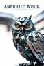 Placeholder: Owl made of computer parts, Lush Void: The Solar-Cyborg, Underpunk, imperfection, natural lighting, cinematic, Fuji Film, Anamorphic lens, 2040s, deep depth of field, Solarpunk