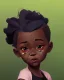 Placeholder: Portrait of a sweet black toddler witch girl with long dark curly hair