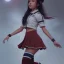 Placeholder: Jenna ortega with school uniform, seifuku, pleated miniskirt, overknee socks, painted by artgerm and tom bagshaw, fantasy art, dramatic lighting, highly detailed oil painting, volumetric lighting