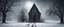 Placeholder: Hyper Realistic Haunted Chapel between a Field & dry old tree at heavy snowfall night with a headless man