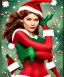 Placeholder: woman elve. Christmas scene. poster. marvel comic.