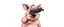 Placeholder: scared pig pointing uzi gun up into the air, stupid cartoon, airbrush and pen outline