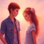 Placeholder: Boy and girl teens,cute, sun, romantic, happiness