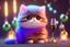 Placeholder: cute fluffy pixar chibi cat, new years eve scene, champagne, twisted serpentine, fireworks Weight:1 detailed matte painting, deep color, fantastical, intricate detail, splash screen, complementary colors, fantasy concept art, 8k resolution trending on Artstation Unreal Engine 5 Weight:0.9