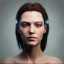 Placeholder: Heads and shoulders portrait of a beautiful cyberpunk woman