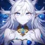 Placeholder: cosmic mage, elf, female, battle mage, epic, cosmic magic, long ears, white hair, face details, pale skin, jewellery, broad shoulders, sharp ears, cosmic clothes, cosmic eyes, ears shown, light out of eyes, the cosmos in eyes, stars in eyes, shining eyes, non human face, thin face, animation, detailed ears, magical eyes, non realistic, closed mouth, bigger make up, smile