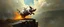 Placeholder: faster than a greased muscle shiny cowboy disco pig on a runaway train jumping over the cliff . speed and energy, painted by Rembrandt and fallout 4