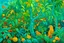 Placeholder: A teal jungle with fruit painted by Paul Ranson