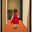 Placeholder: Distant Painting of a little girl entering a room