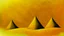 Placeholder: A yellow desert with pyramids in broad daylight painted by Georges Seurat