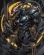 Placeholder: Venom mix with machine in solo leveling shadow artstyle, cyberpunk them, intricate details, highly detailed, high details, detailed portrait, masterpiece,ultra detailed,best quality