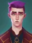 Placeholder: Portrait of a 30 year old strange gay wizard