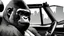 Placeholder: Gorilla wearing thick glasses driving a convertible. Illustration.