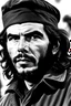 Placeholder: Che Guevara poster with a beret, in black and white
