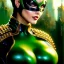 Placeholder: portrait 'beautiful Sexy Busty CatWoman',crystal clear green eyes,painting by gaston bussiere, greg rutkowski, yoji shinkawa, yoshitaka amano, tsutomu nihei, donato giancola, tim hildebrandt, oil on canvas, cinematic composition, extreme detail,fit full head inside picture,32k