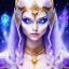 Placeholder: cosmic mage, elf, female, battle mage, cosmic sword, epic, cosmic magic, staff, long ears, white hair, face details, odd-eyes, pale skin, detailed eyes, jewellery, broad shoulders, glowing eyes, sharp ears, cosmic clothes, bright eyes