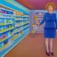 Placeholder: Full body portrait, painting, medium shot lady DrugStoreQueen