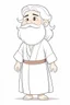 Placeholder: Disney style, white hair, white skin, white beard, coloring book, minimalism, simple lines, white background, STICKER, WHOLE BODY, A CUTE JESUS CHRIST, WAVY HAIR, BEARD, COVERING THE WHOLE BODY WHITE LONG TUNIC, LIGHT DOWN, HAPPY face , A detailed illustration, in the style of Studio Ghibli, 3D vector art, cute and quirky, fantasy art, Adobe Illustrator, hand-drawn, low-