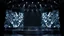 Placeholder: a 3d fractal stage structre made of metallic dark color 3d structures, pertty artistc background,dynamic lights