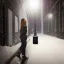 Placeholder: a woman cowering in an alleyway, distressed, downtown snowy new york at night, dramatic, dramatic lighting, volumetric lighting, hyperrealism, 8k, high quality, photorealistic, lot of details